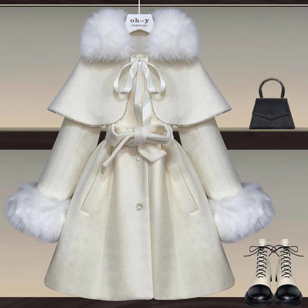 Abrigo Capa Oversize de Lana para Mujer - Diseño Océano