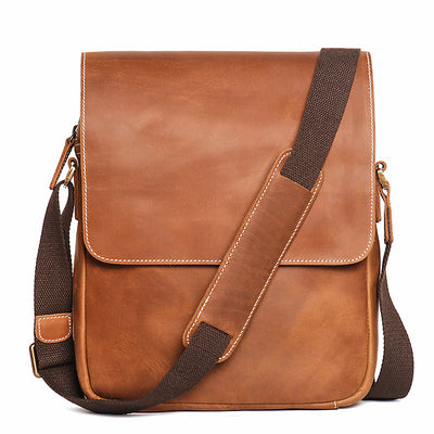 Bolso Bandolera de Cuero Genuino Hecho a Mano para Hombre - Image 8