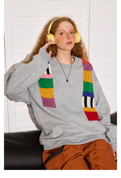 Suéter de Lana Patchwork Arcoíris Diseño Exclusivo para Mujer - Image 8