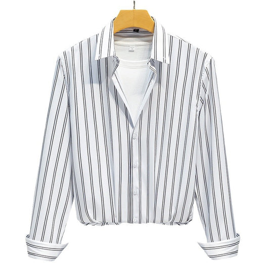 Camisa Casual Ejecutiva Slim Fit con Estampado de Rayas para Hombre - Image 8