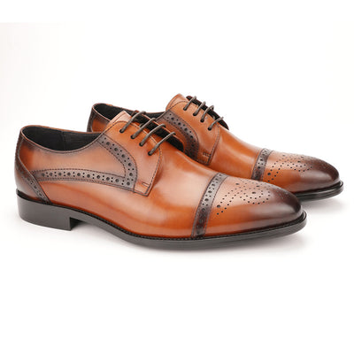 Zapatos Oxford de Cuero Tallado para Hombre - Estilo Brogue Ejecutivo - Image 13