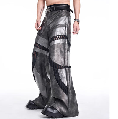 Pantalones Casuales de Invierno con Malla Calada y Detalles Patchwork - Image 10