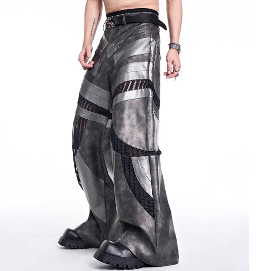 Pantalones Casuales de Invierno con Malla Calada y Detalles Patchwork - Image 10