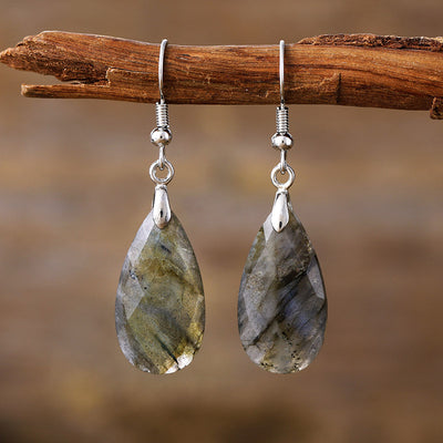Aretes de Piedra Natural Diseñador Gota de Agua Lujo Minimalista - Image 15