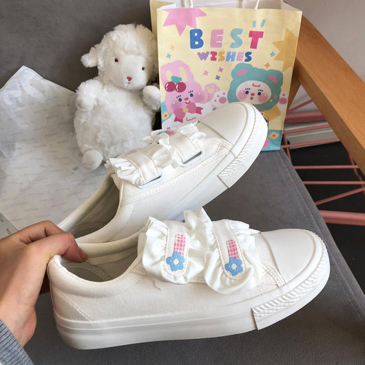 Zapatillas Blancas de Lona con Velcro para Mujer - Estilo Casual Cómodo - Image 11