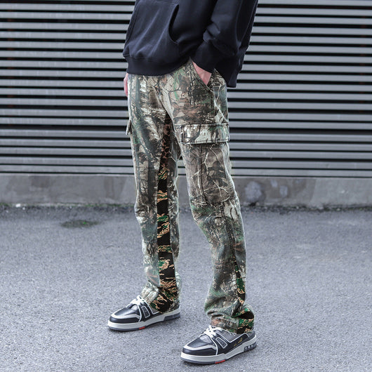 Overol Flare Hombre con Estampado Camuflaje y Costuras Decorativas - Image 2