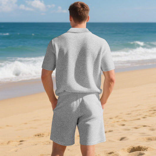 Conjunto Casual de Polo Holgado y Shorts para Hombre - Image 19