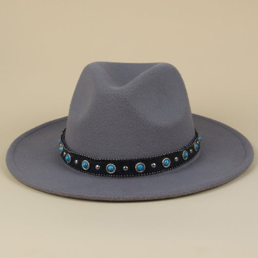 Cinturón Tejido Bohemio en Cuero y Sombrero de Fieltro con Detalles de Piel - Image 17