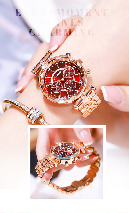Reloj Casual Impermeable para Mujer con Tres Ojos - Image 8