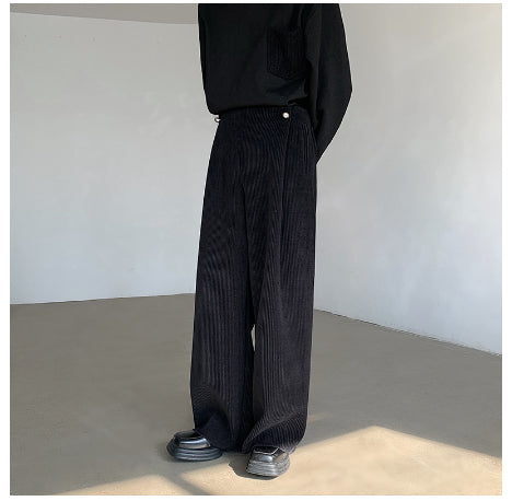 Pantalones Hombre Cintura Alta Pierna Ancha Primavera con Caída Fluida - Image 10