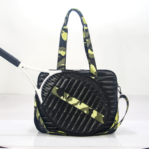 Bolsa Deportiva Tenis Crossbody a Rayas con Bandolera