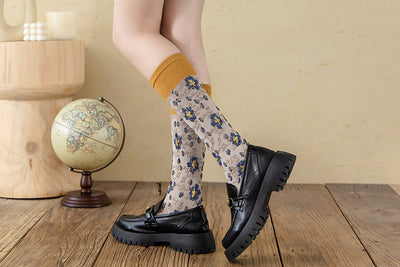 Calcetines de Algodón Puro para Mujer con Diseño Floral - Image 13