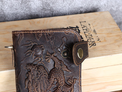 Cartera de Cuero Vintage Crazy Horse para Hombre con Grabado - Image 16