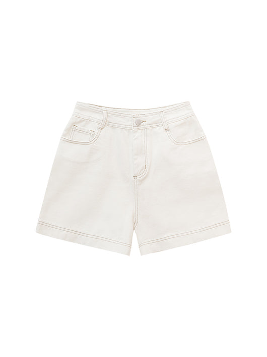 Shorts de Trabajo Casual para Mujer con Detalles en Contraste y Pierna Ancha - Image 10