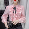 Blusa Vintage Palacio Victoriano para Mujer con Lazos y Volantes Lolita