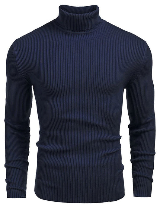 Suéter Cuello Alto Ajustado de Manga Larga para Hombre - Image 30