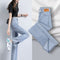 Women's High-Waisted Slim Straight Wide Leg Jeans - Versatile Comfort