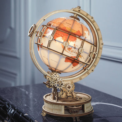 Globo Terráqueo de Madera Armable para Escritorio - Image 6