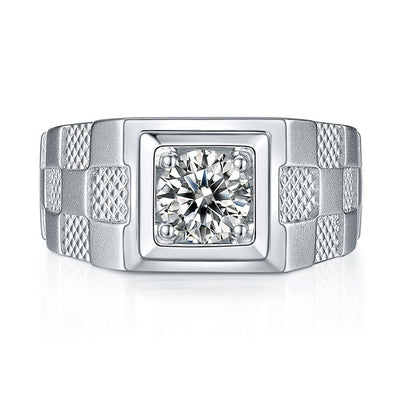 Anillo de Moissanita Diamante para Hombre Diseño Minimalista - Image 6