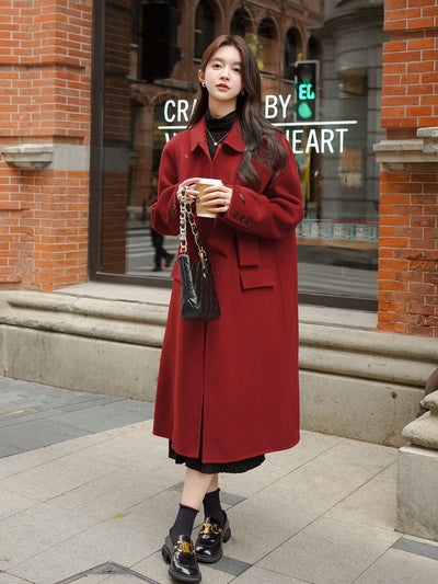 Abrigo de Lana Rojo con Moño para Mujer - Colección Otoño Invierno - Image 4