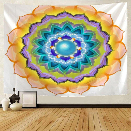 Tapiz Mandala Cítrico con Flores