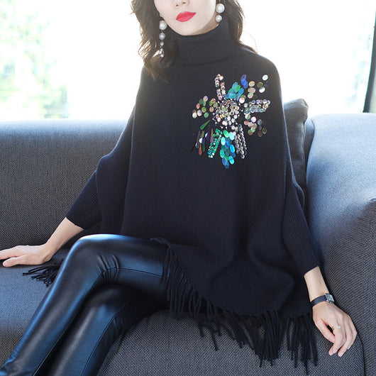 Suéter Cuello Alto Mujer Otoño Invierno Manga Larga Holgado - Image 11