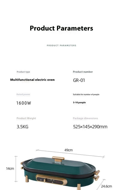 Sartén Eléctrica Multifuncional sin Humo - Parrilla y Olla Integrada - Image 24