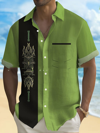 Camisa Casual con Cuello y Estampado 3D para Hombre - Image 14