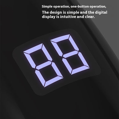 Black digital display electric trimmer with two guide combs, a charging cable, and a cleaning brush. - Image 6
