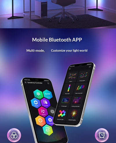Lámpara de Piso Ambiental RGB con Bluetooth para Dormitorio - Image 19