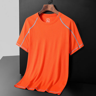 Camiseta Manga Corta de Seda para Hombre - Secado Rápido Cuello Redondo - Image 38