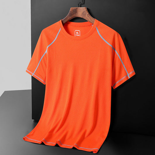 Camiseta Manga Corta de Seda para Hombre - Secado Rápido Cuello Redondo - Image 38