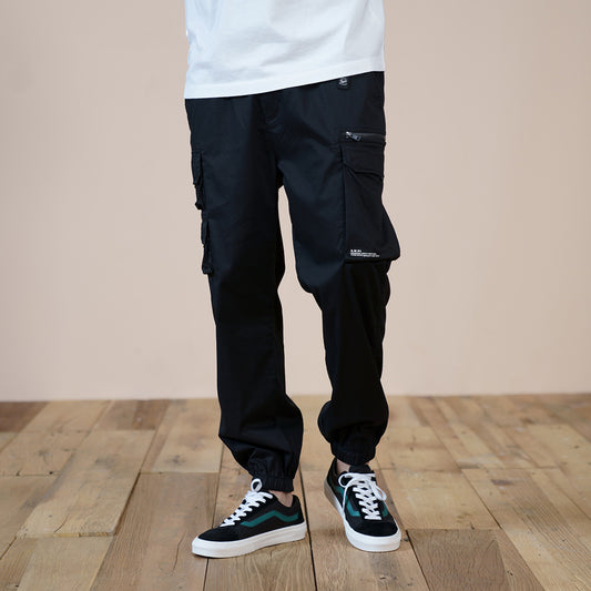Pantalones de Trabajo Holgados con Cintura Elástica y Múltiples Bolsillos