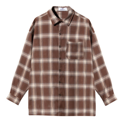 Camisa Cuadros Estilo Americano con Bolsillos y Solapa - Image 3