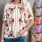 Playera Estampada Cuello Redondo Manga Corta para Mujer