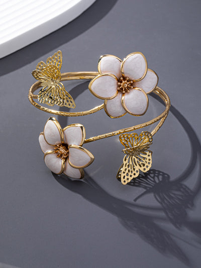 Brazalete Elegante de Flores y Mariposas para Mujer - Image 3