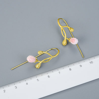 Aretes Reina Jazmín Concha Plata de Ley - Image 6