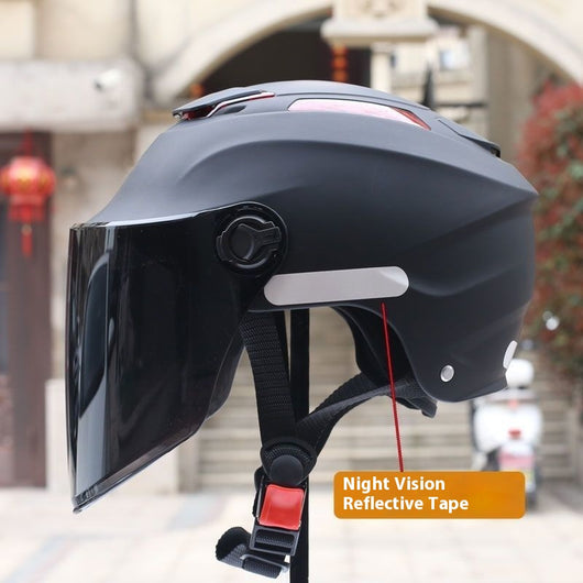 Casco Motocicleta Medio Casco Protección Solar Todo Clima - Image 15