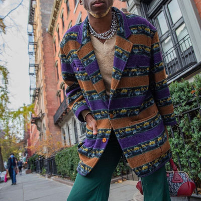 Abrigo de Lana Talla Grande para Hombre con Cuello de Solapa - Image 11
