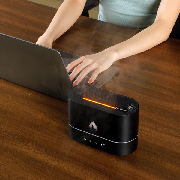 Difusor de Aroma con Llama LED - Humidificador Silencioso para Dormitorio