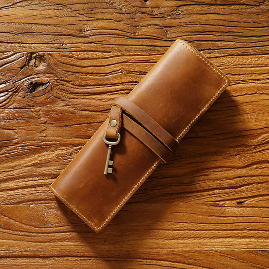 Estuche Organizador de Cuero Vintage con Cierre Enrollable - Image 5