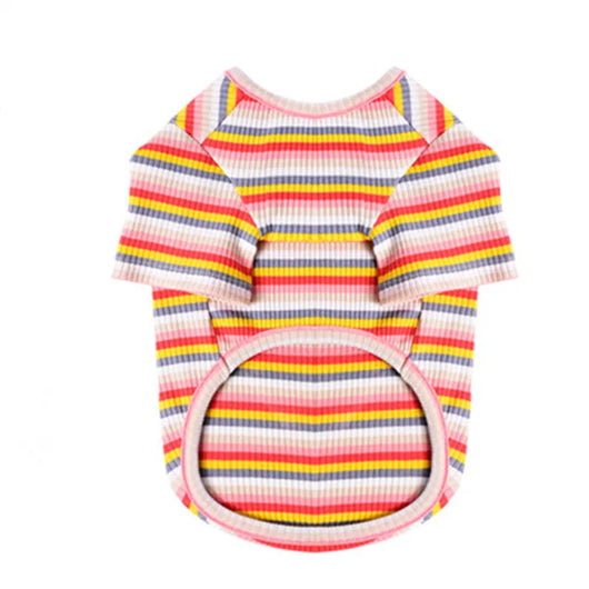 Playera Fresca de Algodón Transpirable a Rayas para Perros y Gatos - Image 8