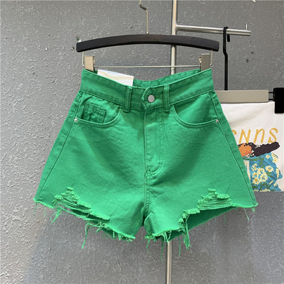 Pantalones Denim Anchos con Rotos y Orilla Cruda - Image 4