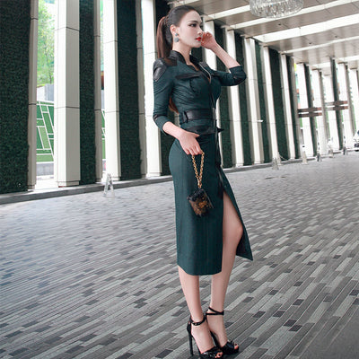 Vestido de Cuero con Cierre Frontal Estilo Celebrity - Image 10