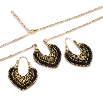 Conjunto de Aretes y Collar de Cuerda Trenzada Multicolor - Image 7