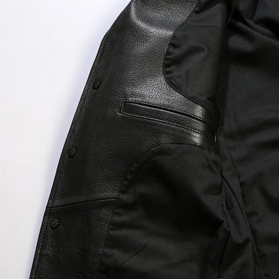 Blazer de Cuero Casual Abotonado Simple - Image 12