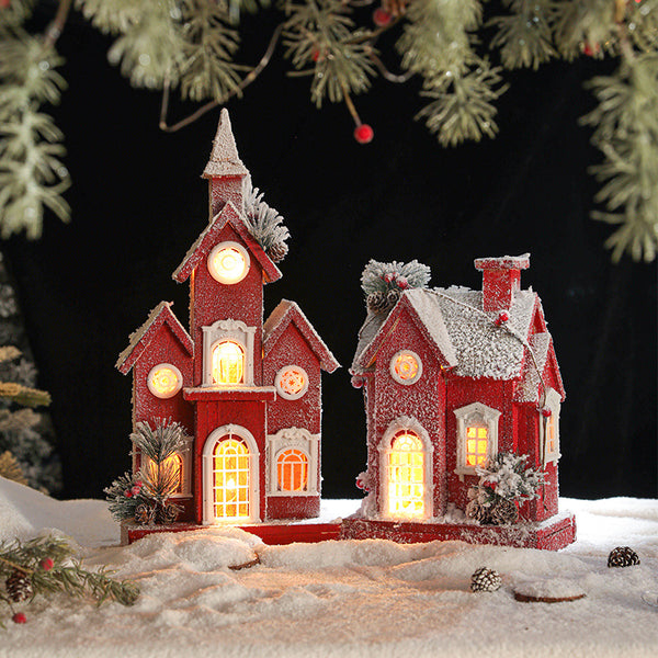 Casa de Nieve Luminosa Castelet - Regalo Creativo Navideño