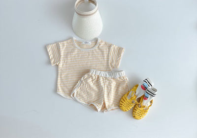 Pijama Infantil de Rayas Transpirable - Shorts y Camiseta de Manga Corta - Image 7