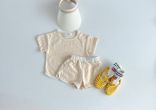 Pijama Infantil de Rayas Transpirable - Shorts y Camiseta de Manga Corta - Image 7