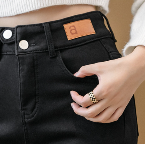 Pantalones Denim Cintura Alta con Forro de Visón para Mujer - Image 12